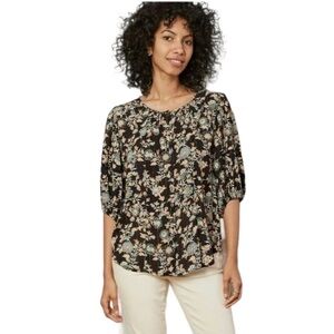 Knox Rose - Floral Button Front Top